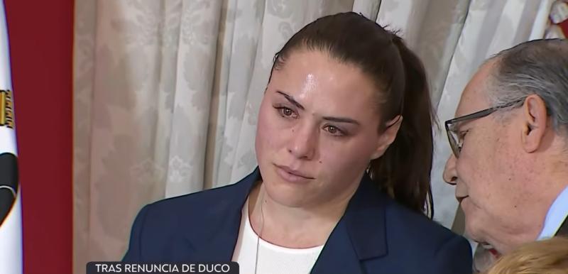 T13 - La emoción de Natalia Duco durante el cambio de gabinete