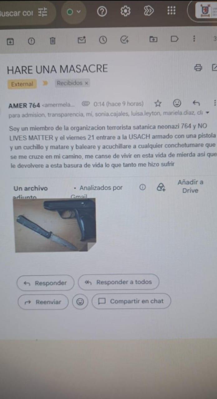Detienen en Lo Espejo al "Amermelao", joven que amenazó con hacer una "masacre" en la USACH