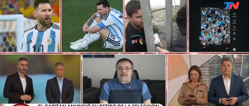 Así fue el momento exacto en que la TV argentina anunció el retiro de Lionel Messi - Youtube