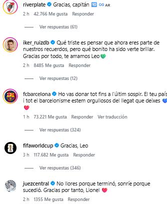 El mundo del fútbol despide a Messi: se retira de la selección de Argentina - Instagram (captura de pantalla)