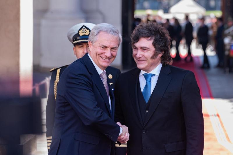 José Antonio Kast y Javier Milei en La Moneda - Agencia Uno