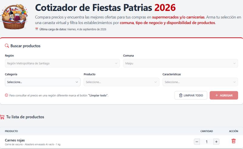 Sernac - Cotizador de Fiestas Patrias
