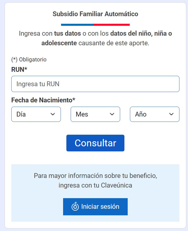 Captura - Revisa con tu RUT si recibes el Subsidio Familiar Automático