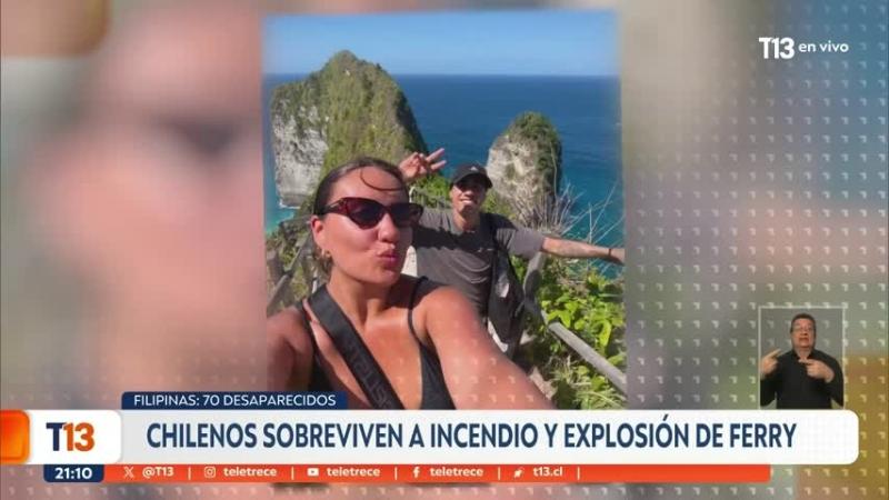 “Estuvieron más de 50 minutos en el agua sin saber para dónde ir”: Quién es la pareja chilena que sobrevivió a incendio y naufragio en Filipinas
