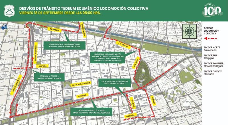 Te Deum Ecuménico: TODOS los cortes de tránsito programados para este viernes 18 de septiembre - Carabineros