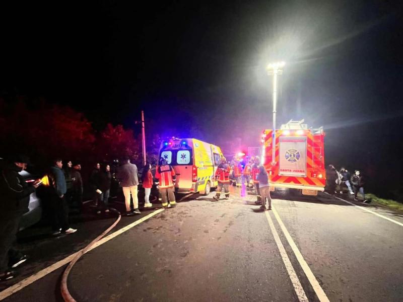 Cedida a T13 - Accidente en Santa Juana