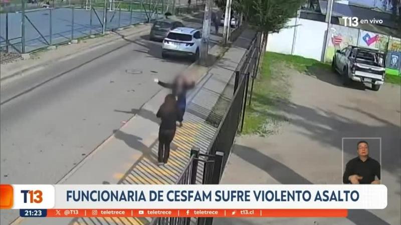 VIDEO | Tocó desesperadamente la bocina para pedir ayuda: funcionaria de Cesfam sufrió violento robo de su vehículo en Puente Alto