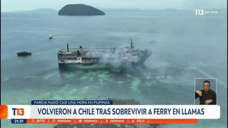 “Corramos, salvémonos”: el relato de los chilenos que saltaron al mar para escapar de ferry incendiado en Filipinas