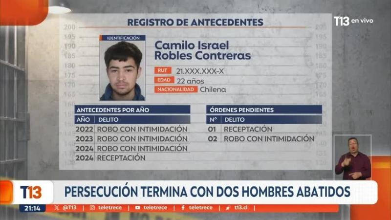 Uno no tenía antecedentes y otro tres órdenes de detención: Quiénes eran los dos hombres abatidos durante persecución