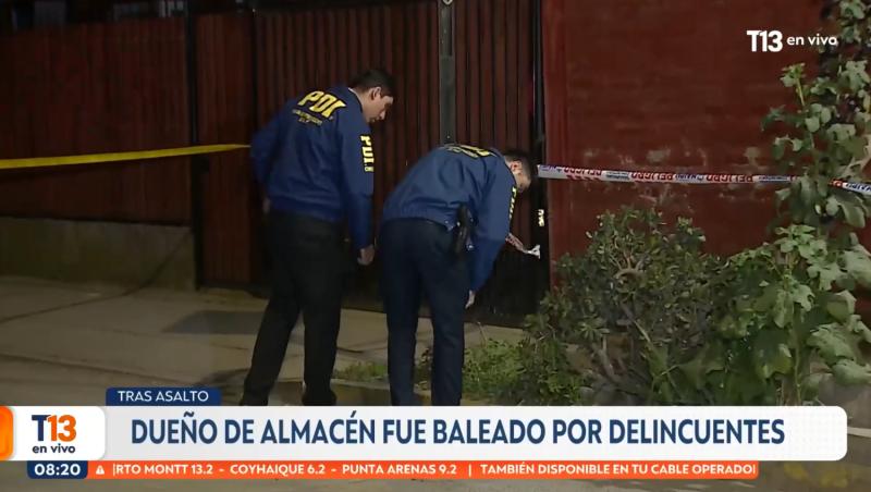 T13 - Carabinero en retiro baleado en Maipú