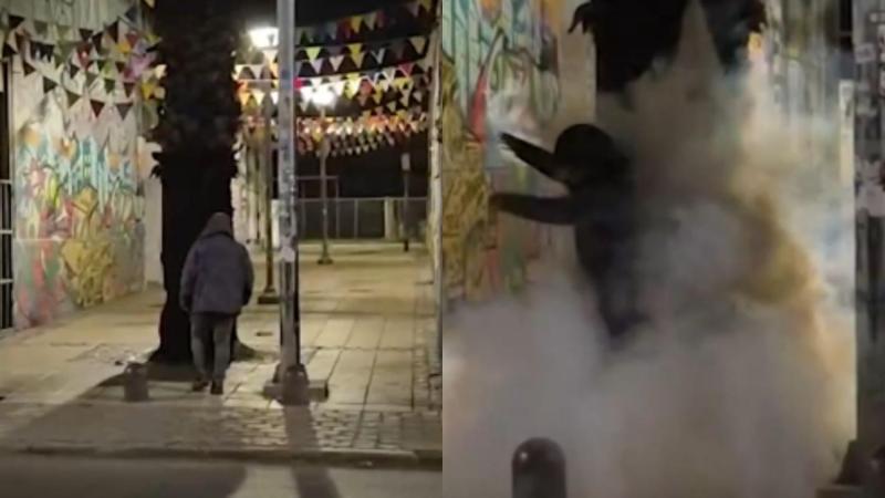 Una densa nube de humo contra quienes orinan en la calle: así funciona el particular dispositivo que se instala en Valparaíso