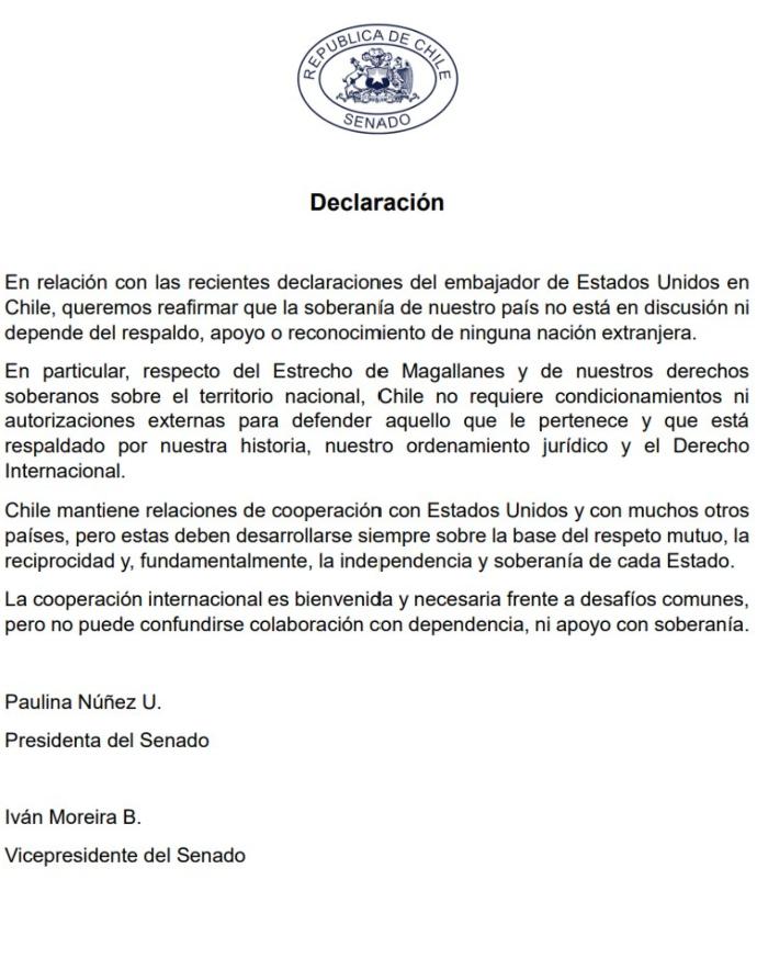La declaración del Senado