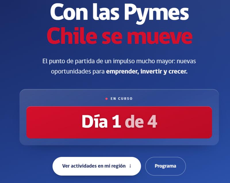 Captura del sitio 'Semana de la Pyme'
