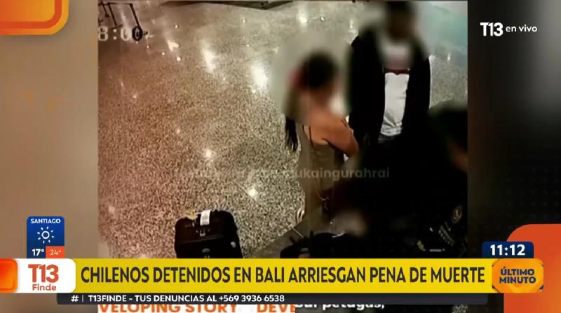 T13 - Turistas chilenos detenidos en Bali