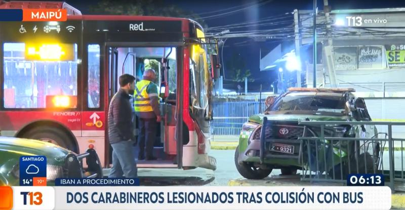T13 - Dos carabineros resultan heridos tras colisión