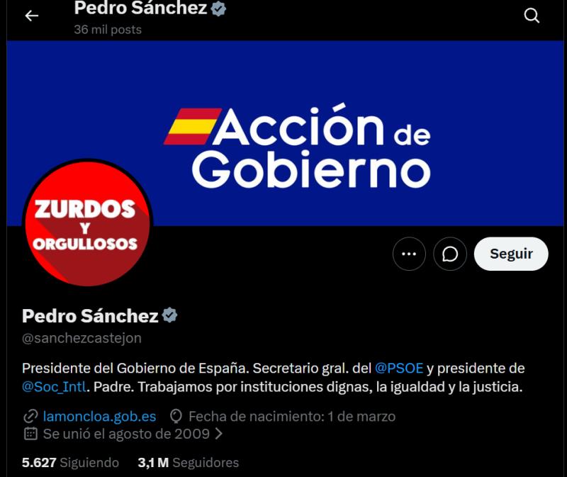 Captura - La nueva foto de perfil de las redes de Pedro Sánchez