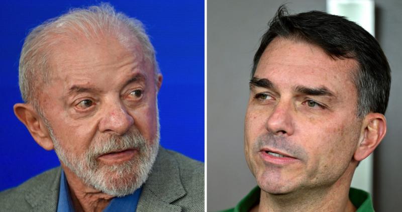 AFP - Luiz Inácio Lula da Silva y Flávio Bolsonaro