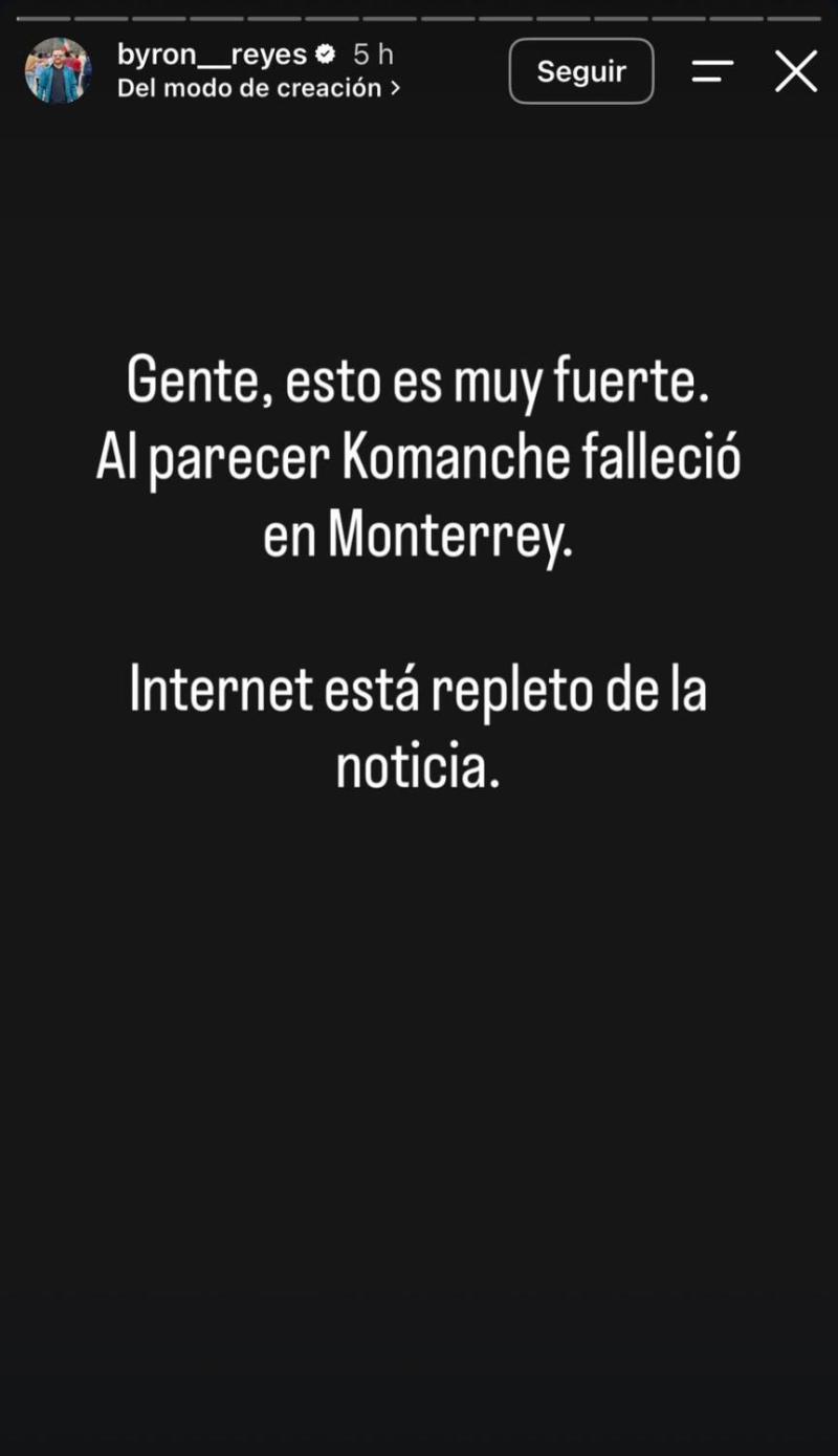Instagram - Byron Reyes, representante de Komanche