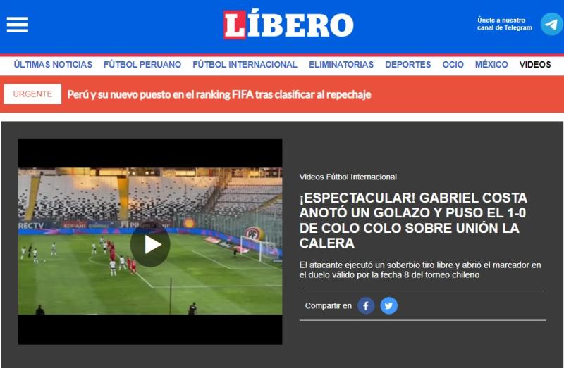 Así reaccionó la prensa peruana por el golazo de Costa