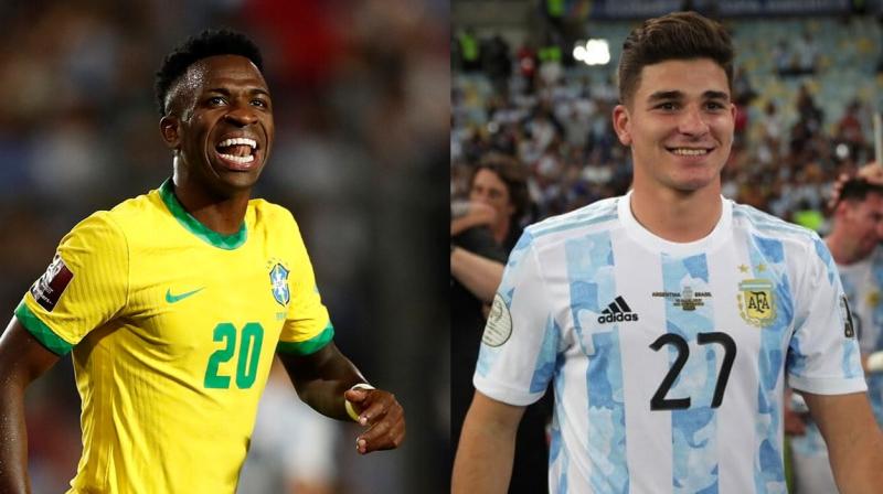 Vinícius JR en Brasil y Julián Álvarez en Argentina.
