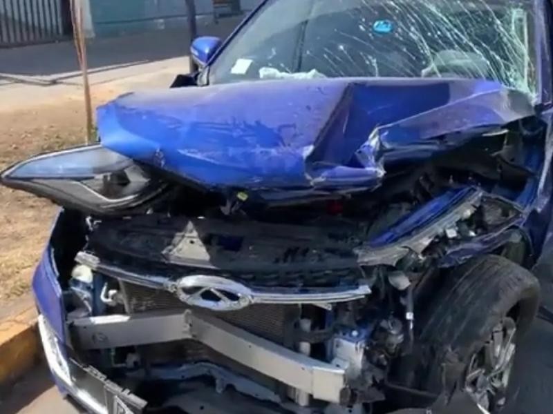 Así quedó el auto de Yamil Asad