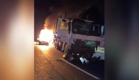 Dos personas mueren calcinadas tras accidente automovilístico en Ruta de la Madera Dos personas mueren calcinadas tras accidente automovilístico en Ruta de la Madera
