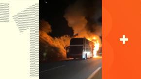 Bus de pasajeros se incendió en la ruta 68 a la altura del túnel Lo Prado Bus de pasajeros se incendió en la ruta 68 a la altura del túnel Lo Prado