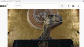 "¿Cuál es su excusa?": Dinosaurio critica a los humanos producto del cambio climático "¿Cuál es su excusa?": Dinosaurio critica a los humanos producto del cambio climático
