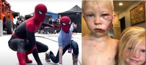 Tom Holland conoce a pequeño que salvó a su hermana del brutal ataque de un perro Tom Holland conoce a pequeño que salvó a su hermana del brutal ataque de un perro