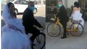 México: Padre llevó a su hija al altar en bicicleta México: Padre llevó a su hija al altar en bicicleta