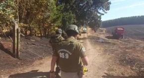 Carabineros investiga ataque incendiario de encapuchados en fundo de Galvarino Carabineros investiga ataque incendiario de encapuchados en fundo de Galvarino
