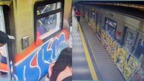 Detienen a sujeto por rayar vagones de la Línea 2 del Metro de Santiago