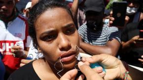 Un grupo de migrantes varados en la frontera sur de México se cose la boca en señal de protesta Un grupo de migrantes varados en la frontera sur de México se cose la boca en señal de protesta