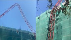 Grúa colapsa en construcción de Hospital El Salvador: Al menos dos trabajadores resultan heridos
