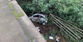 Conductor cayó al menos 15 metros desde puente Juan Pablo II en Concepción Conductor cayó al menos 15 metros desde puente Juan Pablo II en Concepción