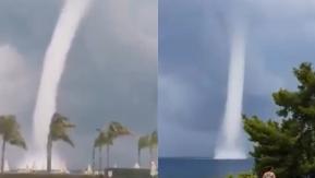 [VIDEOS] Registran masiva tromba marina en Grecia