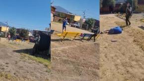 Carabineros balea a acusado de VIF: Amenazó con atacarlos con bloque de cemento Carabineros balea a acusado de VIF: Amenazó con atacarlos con bloque de cemento