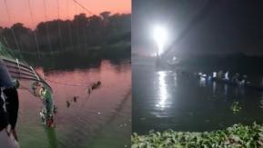 [VIDEO] Al menos 91 muertos en el colapso de un puente colgante en India