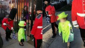 Niña la rompe con disfraz de la Reina Isabel II: Hasta pidió dulces con su “Guardia Real” Niña la rompe con disfraz de la Reina Isabel II: Hasta pidió dulces con su “Guardia Real”