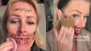 Probó hasta vodka: Mujer se llevó una sorpresa al intentar quitarse tatuaje de Halloween de la cara Probó hasta vodka: Mujer se llevó una sorpresa al intentar quitarse tatuaje de Halloween de la cara
