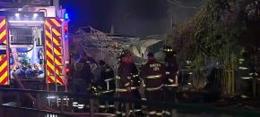 Sujetos chocan contra un local comercial y provocan gran incendio en Puente Alto