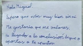 "O aportas o te apartas": Carta de desamor de una niña de 7 años la rompe en San Valentín "O aportas o te apartas": Carta de desamor de una niña de 7 años la rompe en San Valentín