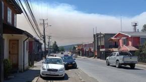 Incendio afecta a sector Pelun de Santa Juana, región del Biobío Incendio afecta a sector Pelun de Santa Juana, región del Biobío