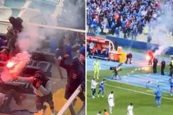 [VIDEO] Clásico universitario: Registran momentos del lanzamiento de bengalas que detuvieron partido
