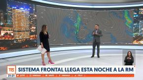 Sistema frontal llega la noche de este viernes a la región Metropolitana Sistema frontal llega la noche de este viernes a la región Metropolitana