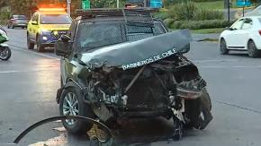 Vehículo del GOPE de Carabineros protagoniza accidente de tránsito en Providencia Vehículo del GOPE de Carabineros protagoniza accidente de tránsito en Providencia