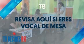 Revisa con tu RUT si fuiste designado vocal de mesa y dónde votas