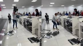 "Lady aeropuerto": Mujer vive día de furia y destruye computadores de aerolínea en México "Lady aeropuerto": Mujer vive día de furia y destruye computadores de aerolínea en México
