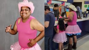Papá se hace viral por vestirse de rosa para ir con su hija a ver Barbie: "Por ella me pego un tiro con el diablo si es posible" Papá se hace viral por vestirse de rosa para ir con su hija a ver Barbie: "Por ella me pego un tiro con el diablo si es posible"