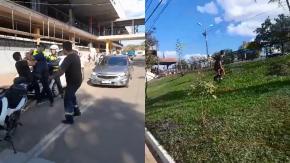 Conductor furioso y su acompañante golpearon a policía que los quiso multar por estar mal estacionados Conductor furioso y su acompañante golpearon a policía que los quiso multar por estar mal estacionados